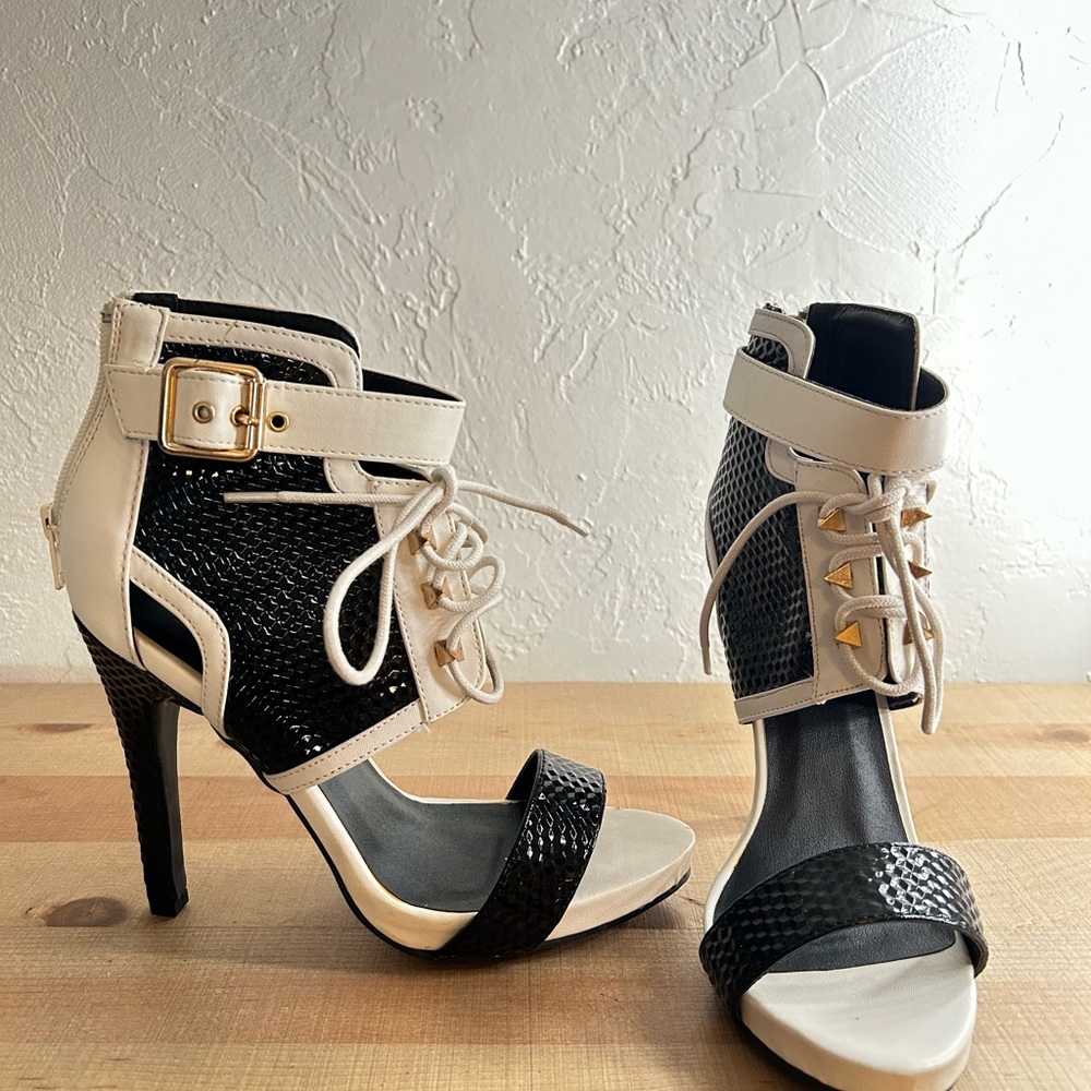 Elegant Black and White Women's Heels